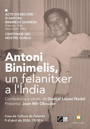 Conferència sobre Antoni Binimelis Sagrera a la Casa de Cultura amb Gonçal López Nadal